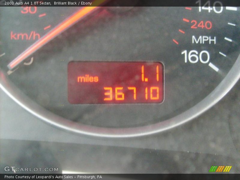 Brilliant Black / Ebony 2003 Audi A4 1.8T Sedan