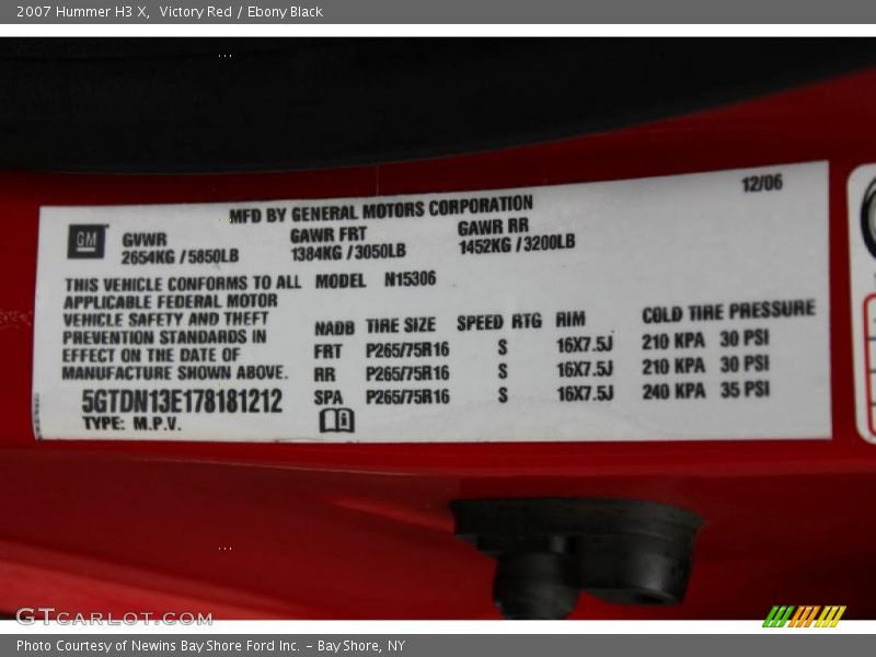 Victory Red / Ebony Black 2007 Hummer H3 X