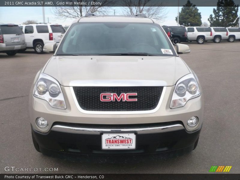 Gold Mist Metallic / Ebony 2011 GMC Acadia SLT AWD
