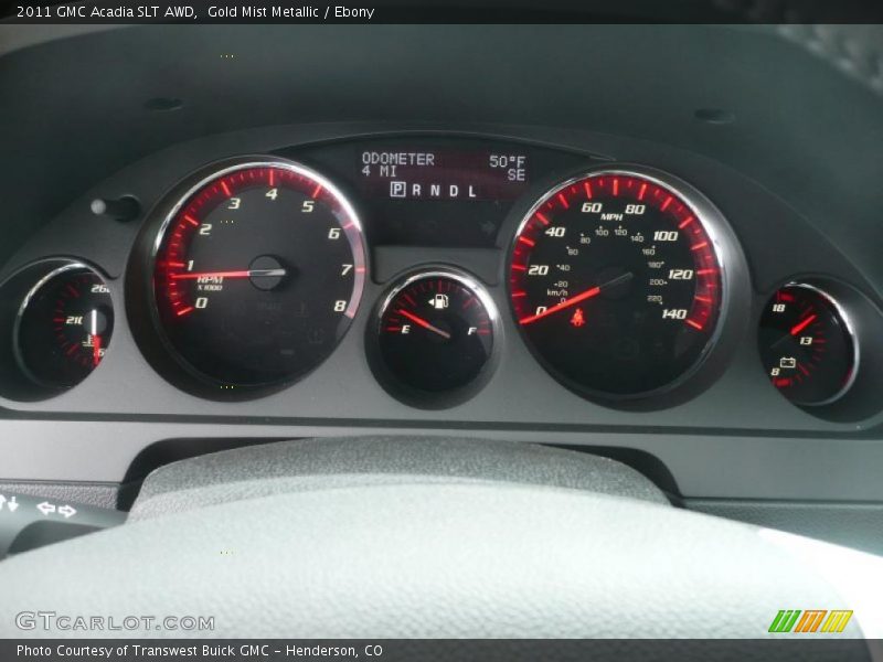 Gold Mist Metallic / Ebony 2011 GMC Acadia SLT AWD