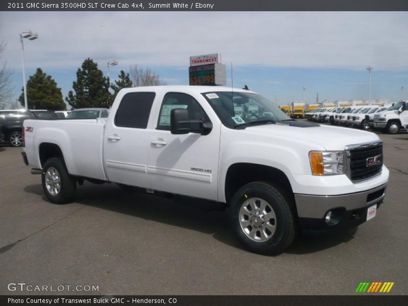 Summit White / Ebony 2011 GMC Sierra 3500HD SLT Crew Cab 4x4