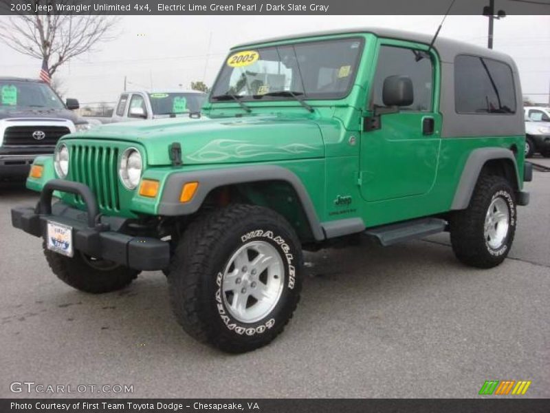 Electric Lime Green Pearl / Dark Slate Gray 2005 Jeep Wrangler Unlimited 4x4