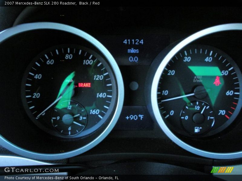 Black / Red 2007 Mercedes-Benz SLK 280 Roadster
