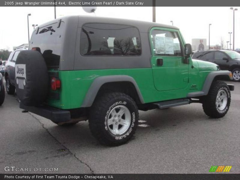 Electric Lime Green Pearl / Dark Slate Gray 2005 Jeep Wrangler Unlimited 4x4