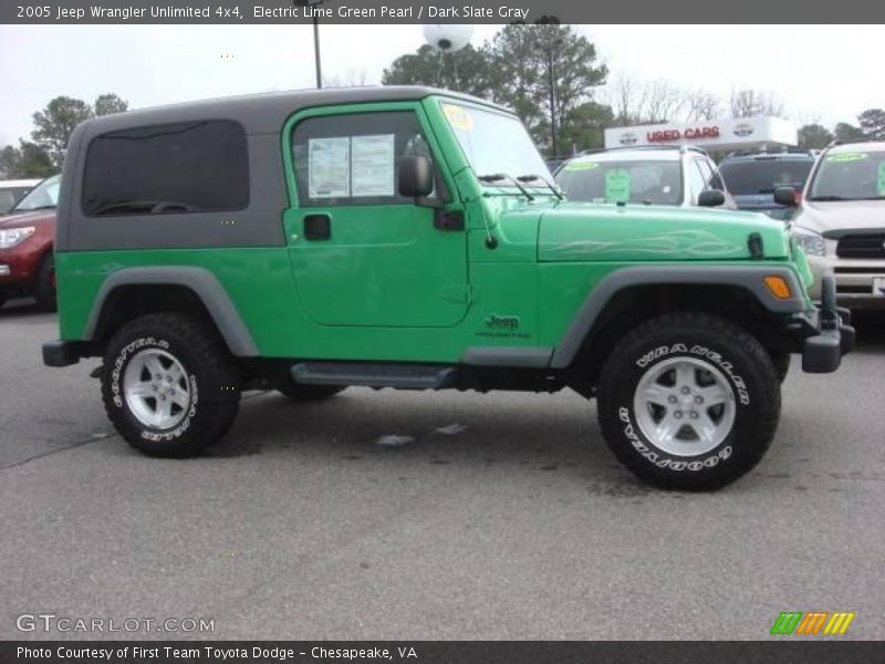 Electric Lime Green Pearl / Dark Slate Gray 2005 Jeep Wrangler Unlimited 4x4