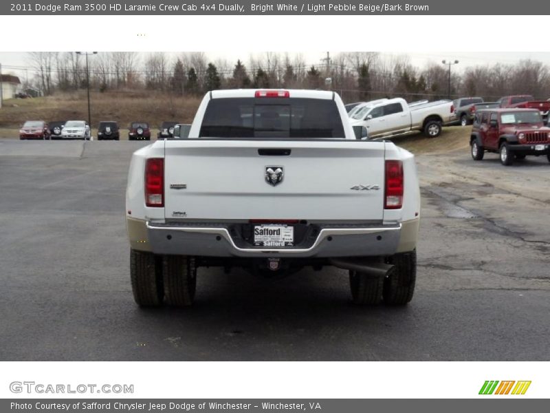 Bright White / Light Pebble Beige/Bark Brown 2011 Dodge Ram 3500 HD Laramie Crew Cab 4x4 Dually
