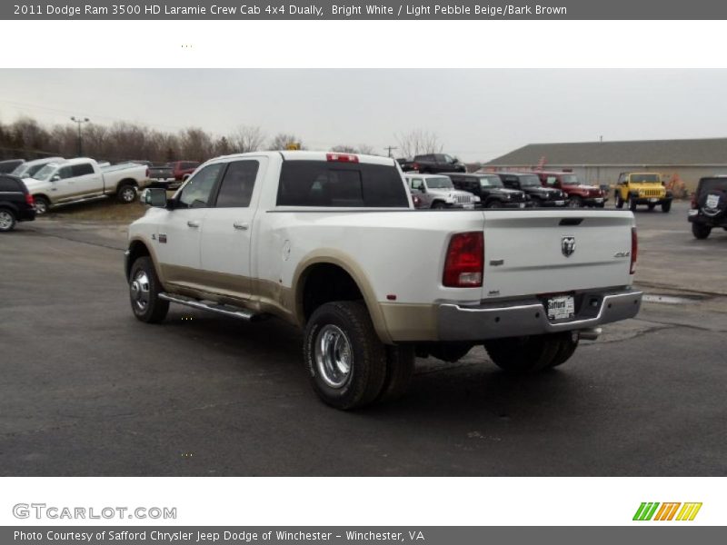 Bright White / Light Pebble Beige/Bark Brown 2011 Dodge Ram 3500 HD Laramie Crew Cab 4x4 Dually