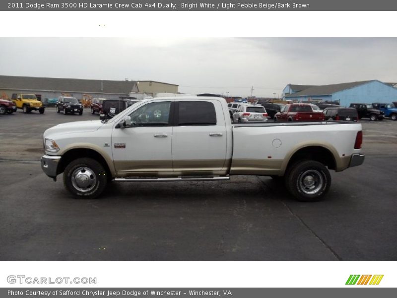 Bright White / Light Pebble Beige/Bark Brown 2011 Dodge Ram 3500 HD Laramie Crew Cab 4x4 Dually