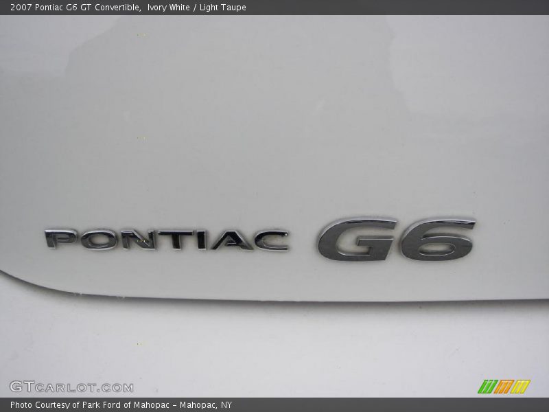 Ivory White / Light Taupe 2007 Pontiac G6 GT Convertible