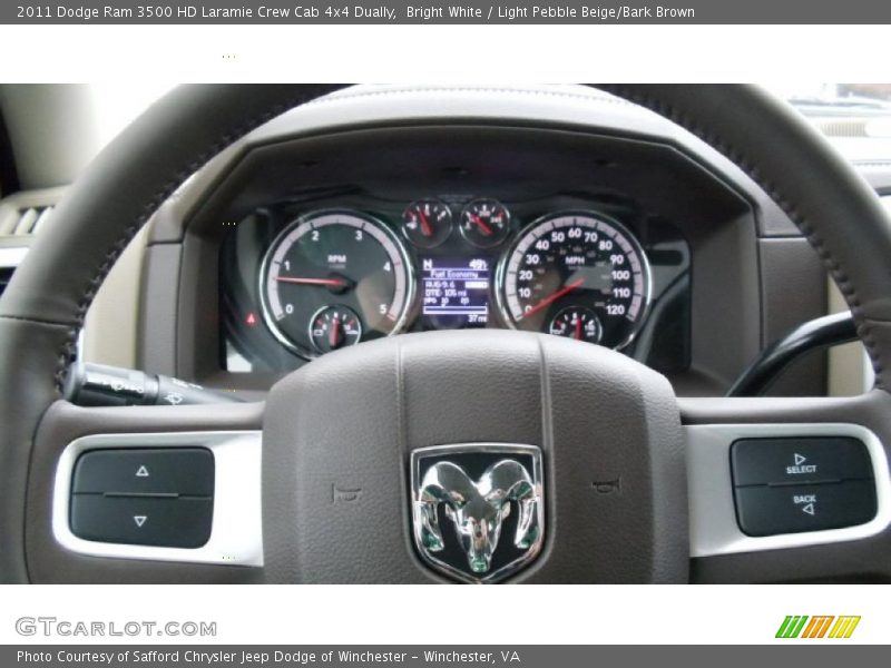 Bright White / Light Pebble Beige/Bark Brown 2011 Dodge Ram 3500 HD Laramie Crew Cab 4x4 Dually