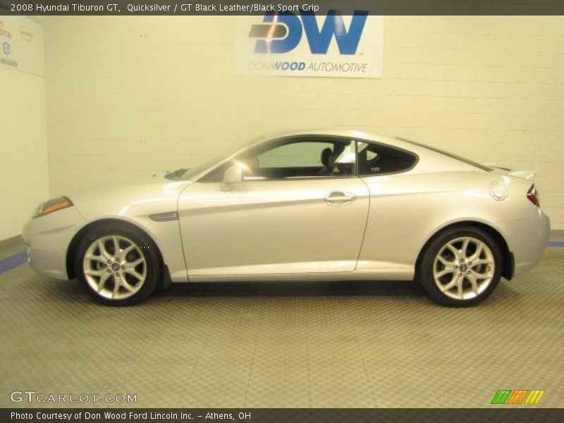 Quicksilver / GT Black Leather/Black Sport Grip 2008 Hyundai Tiburon GT