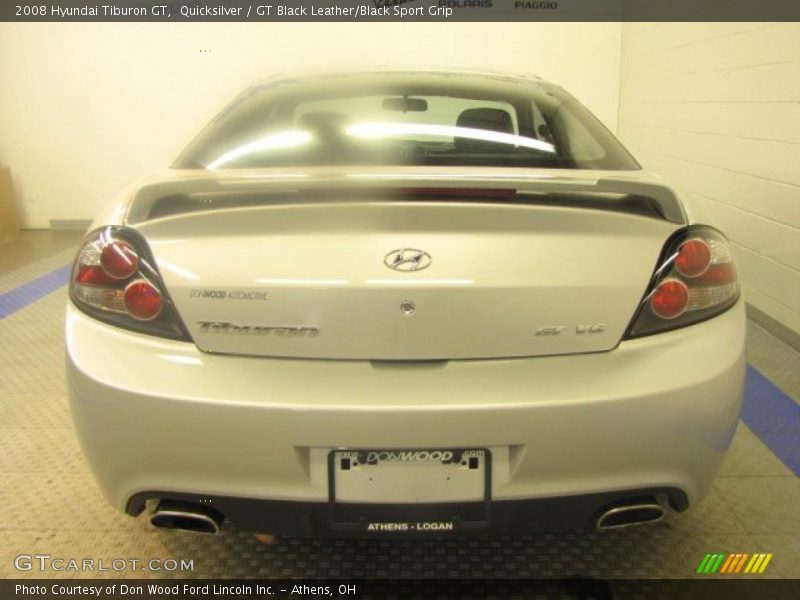 Quicksilver / GT Black Leather/Black Sport Grip 2008 Hyundai Tiburon GT