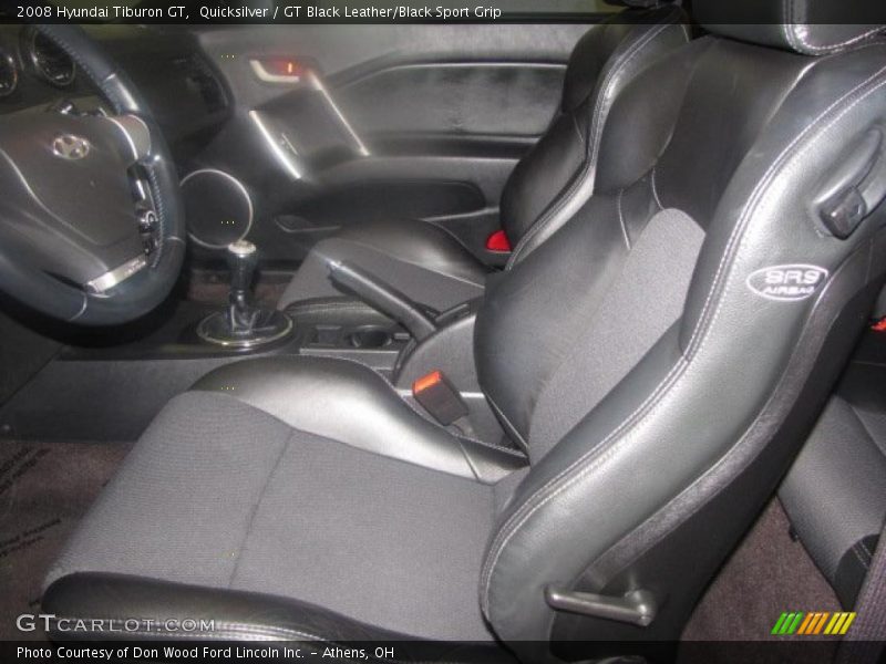 Quicksilver / GT Black Leather/Black Sport Grip 2008 Hyundai Tiburon GT