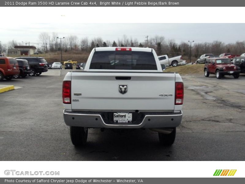 Bright White / Light Pebble Beige/Bark Brown 2011 Dodge Ram 3500 HD Laramie Crew Cab 4x4