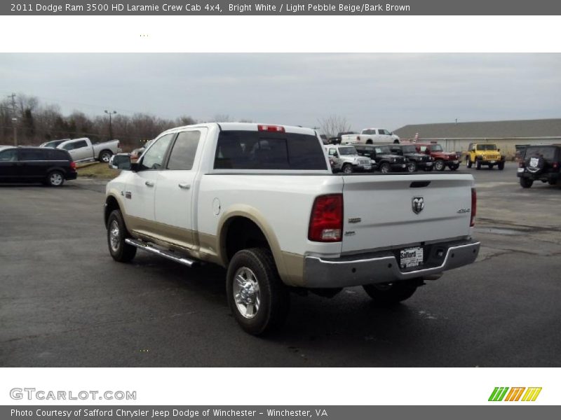 Bright White / Light Pebble Beige/Bark Brown 2011 Dodge Ram 3500 HD Laramie Crew Cab 4x4