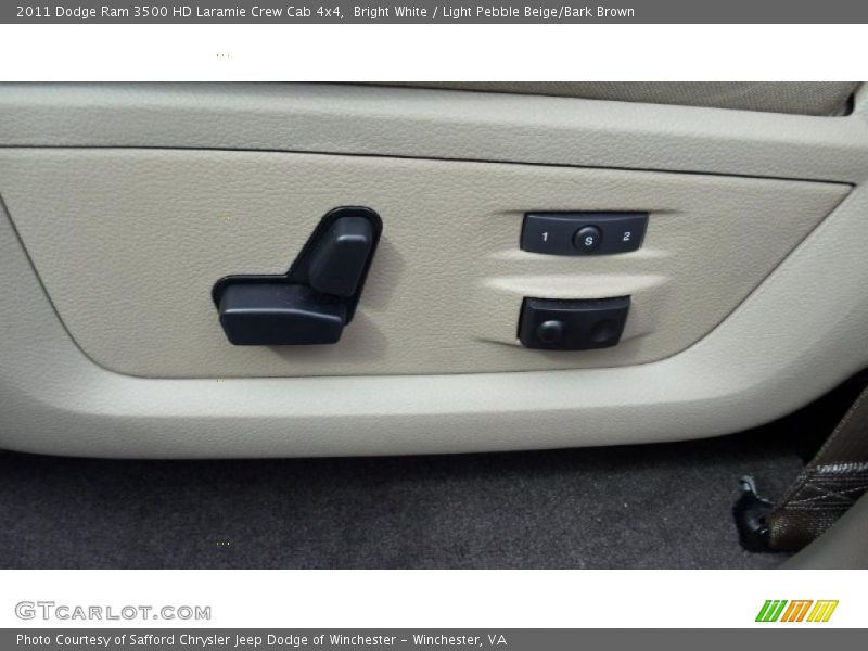 Bright White / Light Pebble Beige/Bark Brown 2011 Dodge Ram 3500 HD Laramie Crew Cab 4x4
