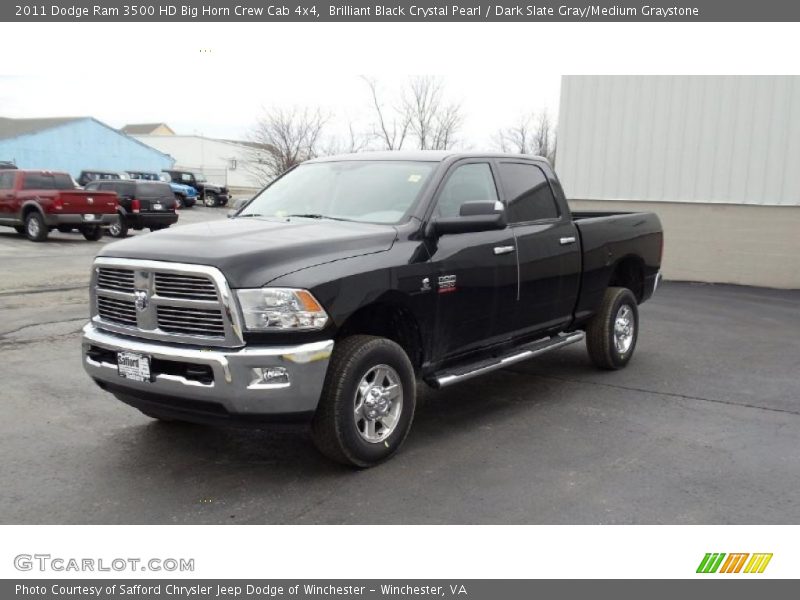 Brilliant Black Crystal Pearl / Dark Slate Gray/Medium Graystone 2011 Dodge Ram 3500 HD Big Horn Crew Cab 4x4