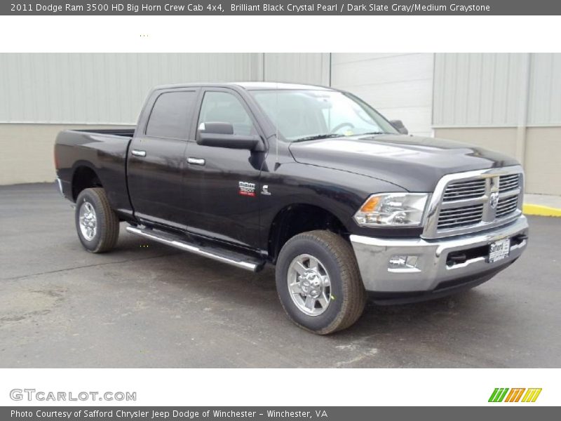 Brilliant Black Crystal Pearl / Dark Slate Gray/Medium Graystone 2011 Dodge Ram 3500 HD Big Horn Crew Cab 4x4