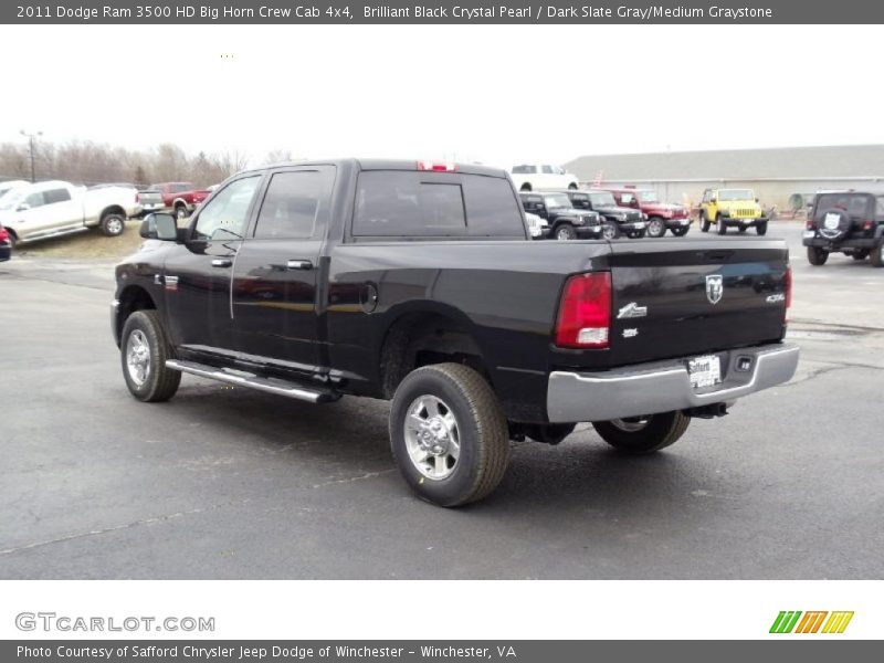 Brilliant Black Crystal Pearl / Dark Slate Gray/Medium Graystone 2011 Dodge Ram 3500 HD Big Horn Crew Cab 4x4