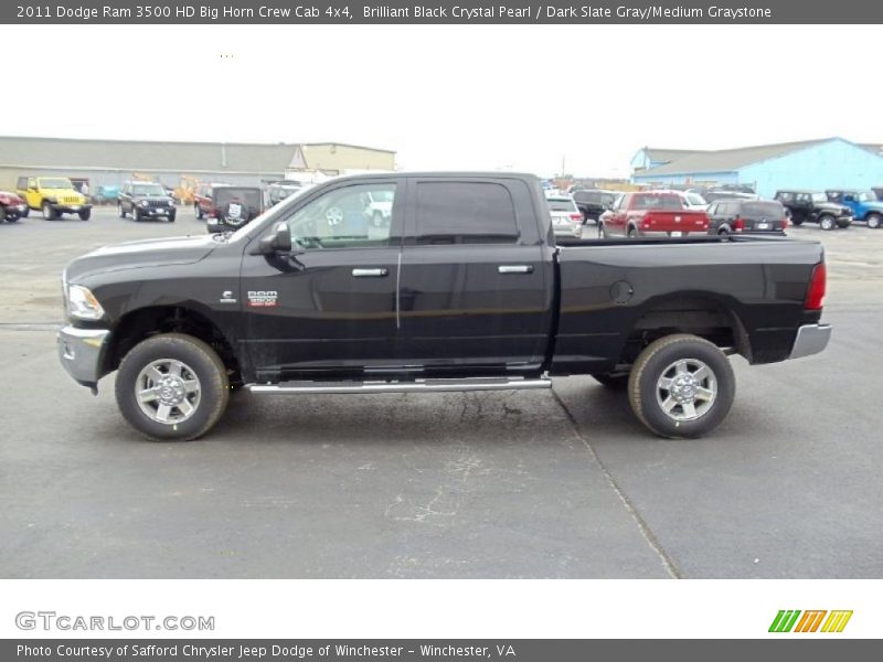 Brilliant Black Crystal Pearl / Dark Slate Gray/Medium Graystone 2011 Dodge Ram 3500 HD Big Horn Crew Cab 4x4