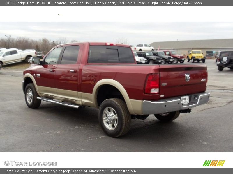 Deep Cherry Red Crystal Pearl / Light Pebble Beige/Bark Brown 2011 Dodge Ram 3500 HD Laramie Crew Cab 4x4