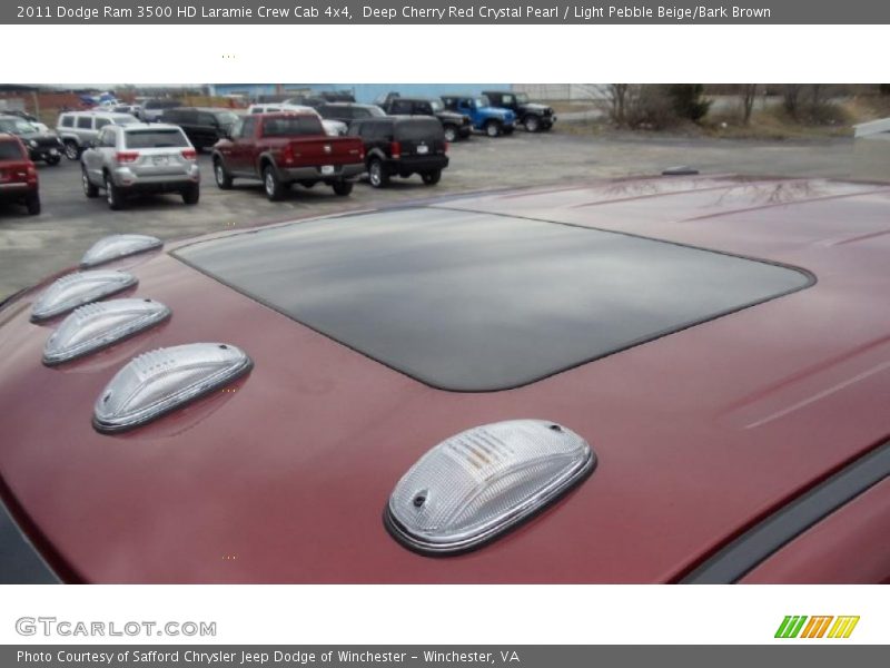 Deep Cherry Red Crystal Pearl / Light Pebble Beige/Bark Brown 2011 Dodge Ram 3500 HD Laramie Crew Cab 4x4