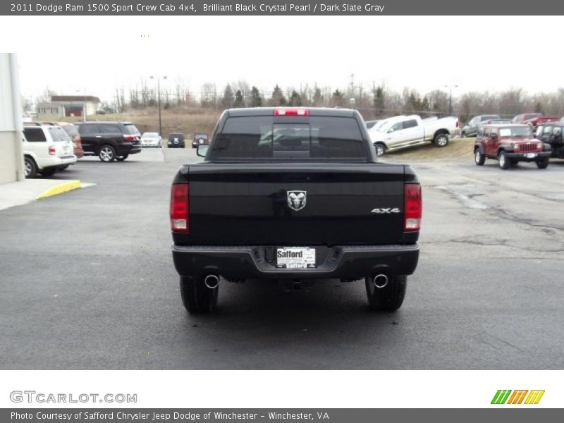  2011 Ram 1500 Sport Crew Cab 4x4 Brilliant Black Crystal Pearl