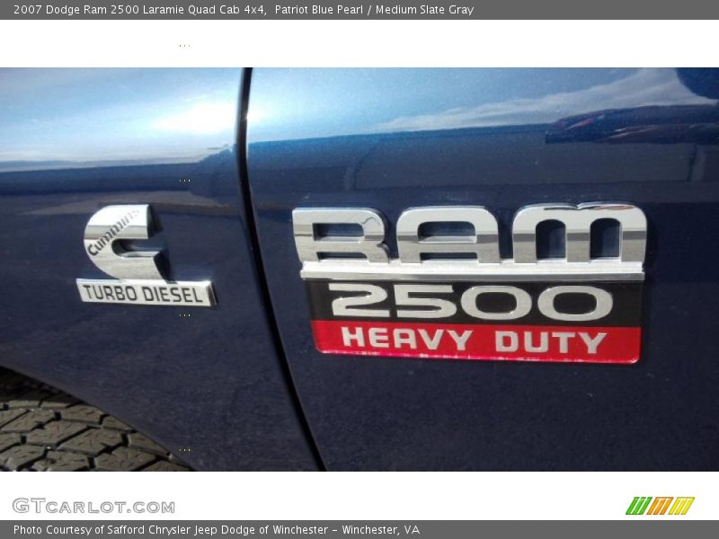 Patriot Blue Pearl / Medium Slate Gray 2007 Dodge Ram 2500 Laramie Quad Cab 4x4