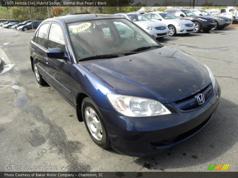 Eternal Blue Pearl / Black 2005 Honda Civic Hybrid Sedan
