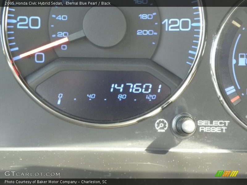 Eternal Blue Pearl / Black 2005 Honda Civic Hybrid Sedan