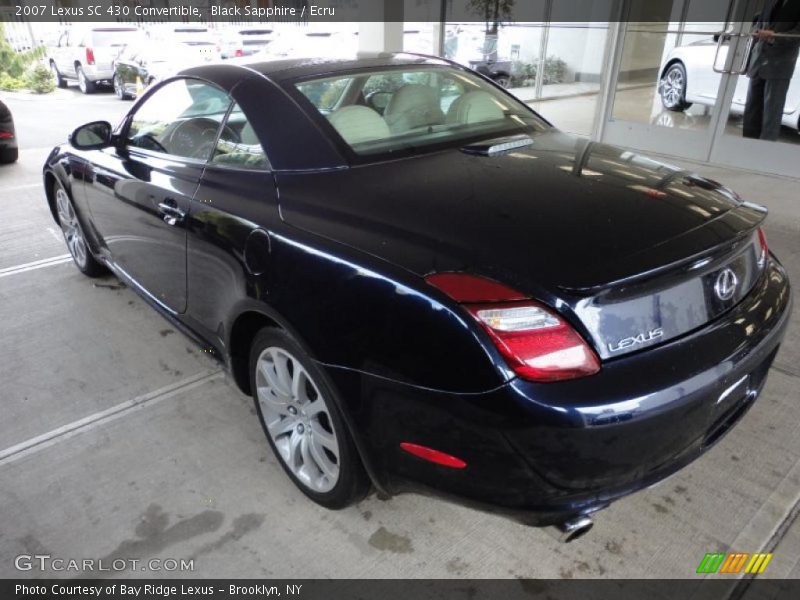 Black Sapphire / Ecru 2007 Lexus SC 430 Convertible