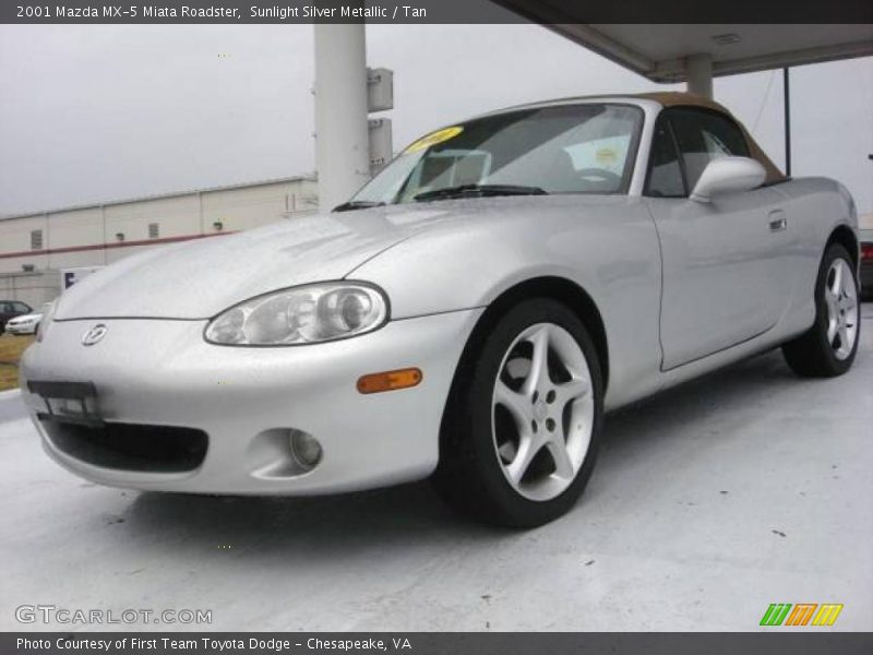 Sunlight Silver Metallic / Tan 2001 Mazda MX-5 Miata Roadster