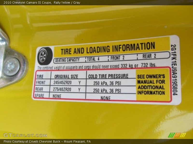 Rally Yellow / Gray 2010 Chevrolet Camaro SS Coupe