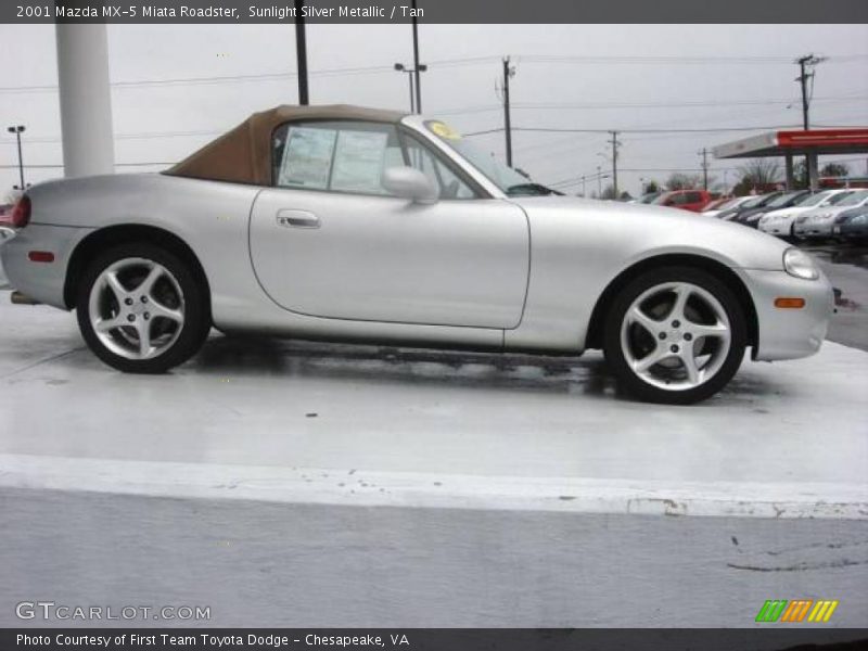 Sunlight Silver Metallic / Tan 2001 Mazda MX-5 Miata Roadster