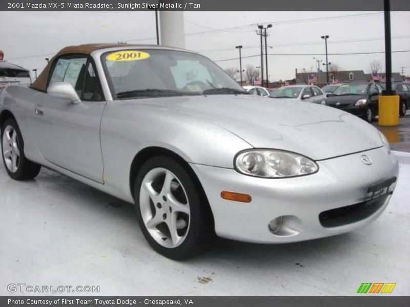 Sunlight Silver Metallic / Tan 2001 Mazda MX-5 Miata Roadster