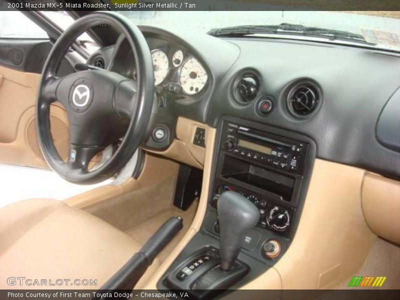Sunlight Silver Metallic / Tan 2001 Mazda MX-5 Miata Roadster
