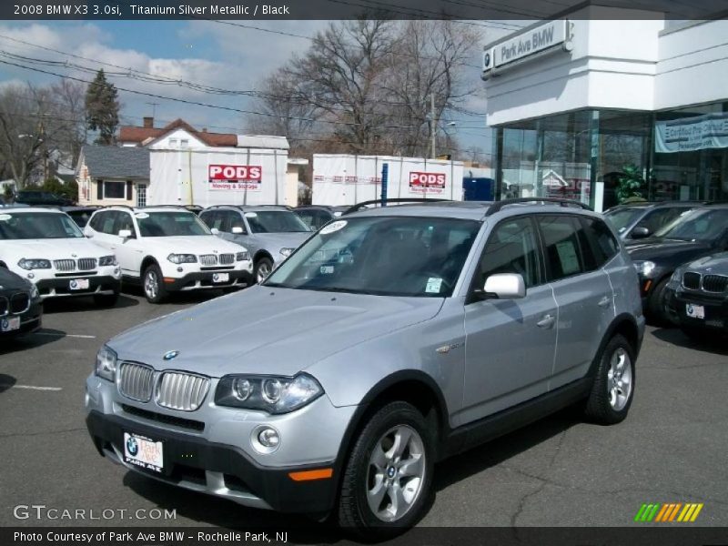 Titanium Silver Metallic / Black 2008 BMW X3 3.0si