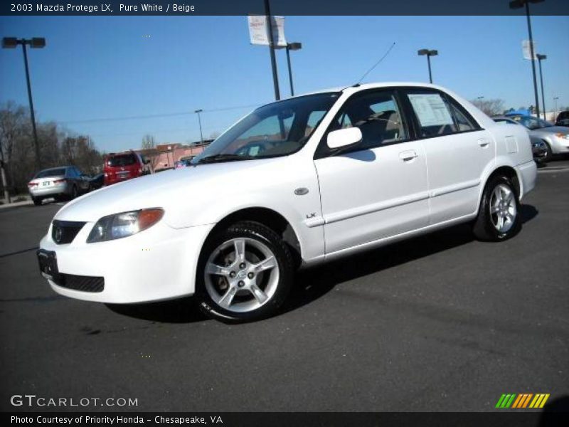 Pure White / Beige 2003 Mazda Protege LX