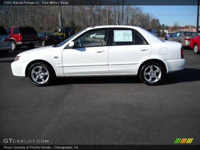 Pure White / Beige 2003 Mazda Protege LX