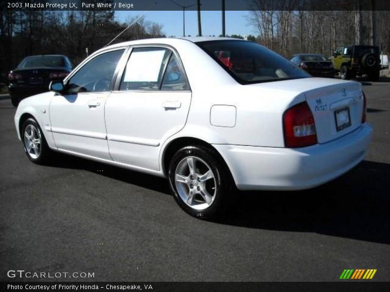 Pure White / Beige 2003 Mazda Protege LX