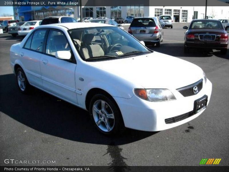 Pure White / Beige 2003 Mazda Protege LX