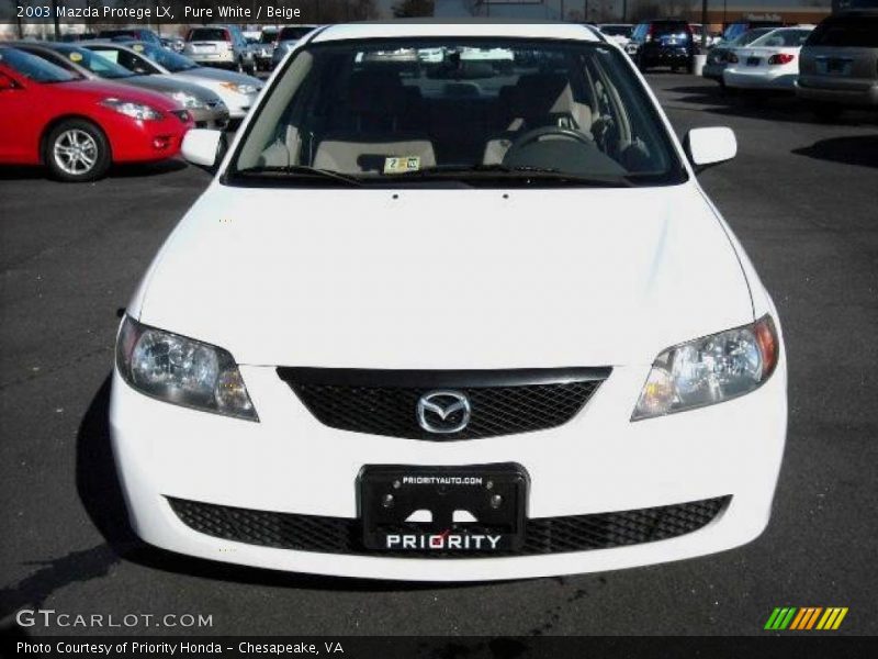 Pure White / Beige 2003 Mazda Protege LX