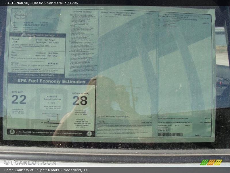  2011 xB  Window Sticker