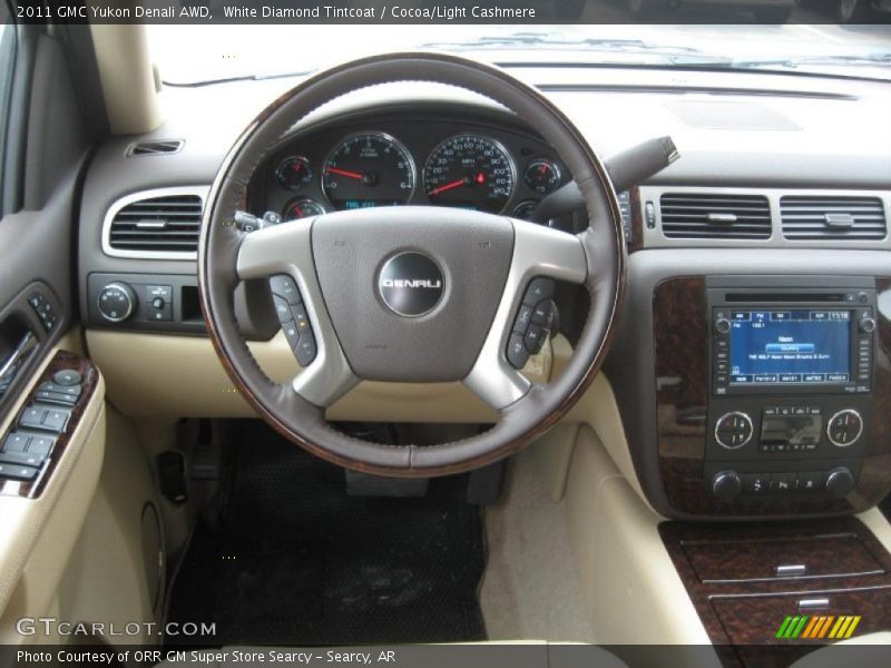 White Diamond Tintcoat / Cocoa/Light Cashmere 2011 GMC Yukon Denali AWD