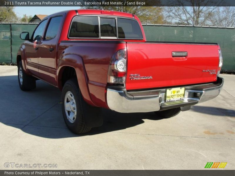 Barcelona Red Metallic / Sand Beige 2011 Toyota Tacoma PreRunner Double Cab