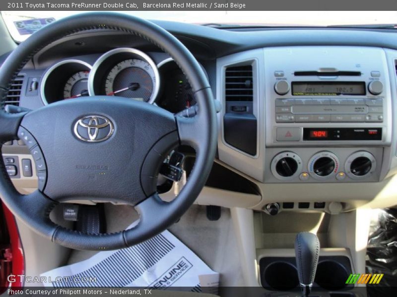 Barcelona Red Metallic / Sand Beige 2011 Toyota Tacoma PreRunner Double Cab