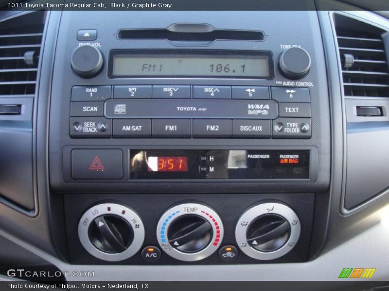 Controls of 2011 Tacoma Regular Cab