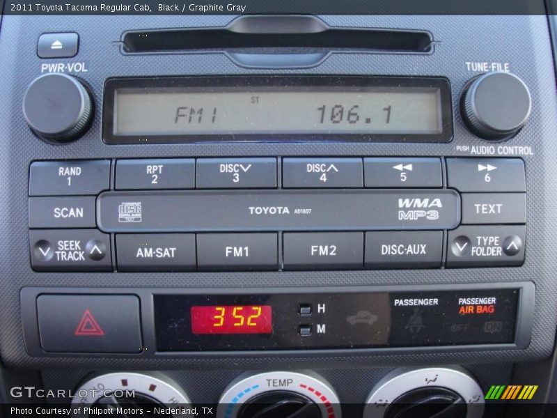 Controls of 2011 Tacoma Regular Cab