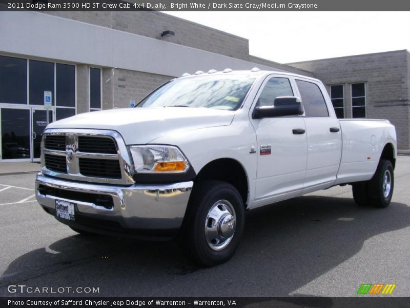 Front 3/4 View of 2011 Ram 3500 HD ST Crew Cab 4x4 Dually