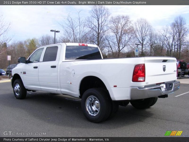 Bright White / Dark Slate Gray/Medium Graystone 2011 Dodge Ram 3500 HD ST Crew Cab 4x4 Dually